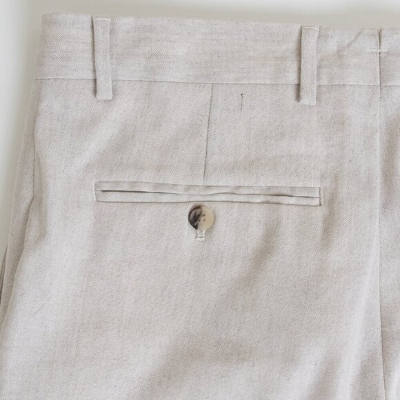 Zara Linen Blend Dress Pants Beige Mens 31 EU 40 Slim Fit - Picture 11 of 15